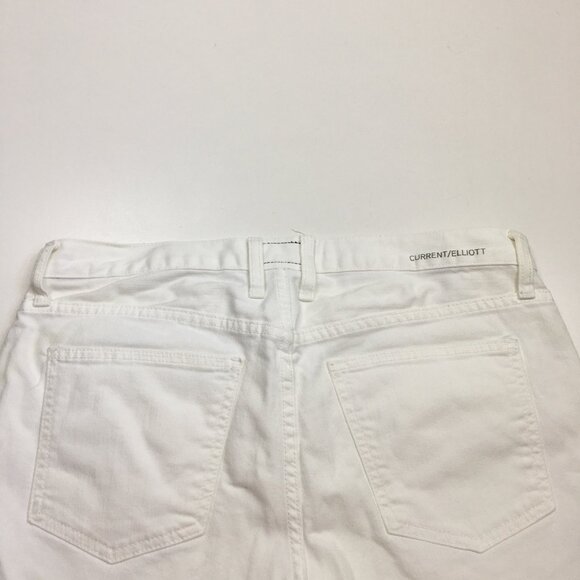 CURRENT ELLIOTT Sugar Wash The Boyfriend Roll Short Cuffed Raw Hem Denim Shorts - Picture 9 of 15